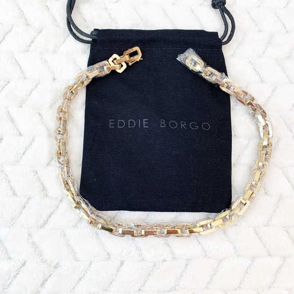 Eddie Borgo Supra Link Chain Necklace 17" and Earring Set 12K Gold Plated - Picture 2 of 10